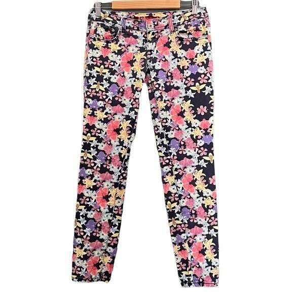 Vintage Y2K Bongo Jeans Floral Print Straight Leg Junior's 7 Women's Size 8 | 10 - Picture 1 of 8